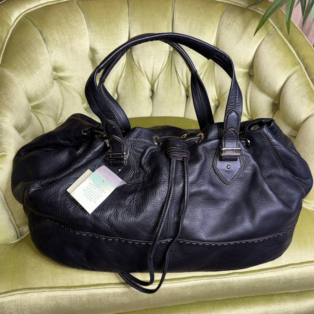 Black Cole Haan Drawstring Tote Village Bag Large